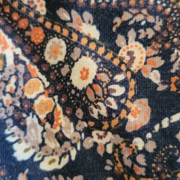 NATURAL LIFE Navy Floral Paisley Wide-Leg Pants - Picture 2 of 11